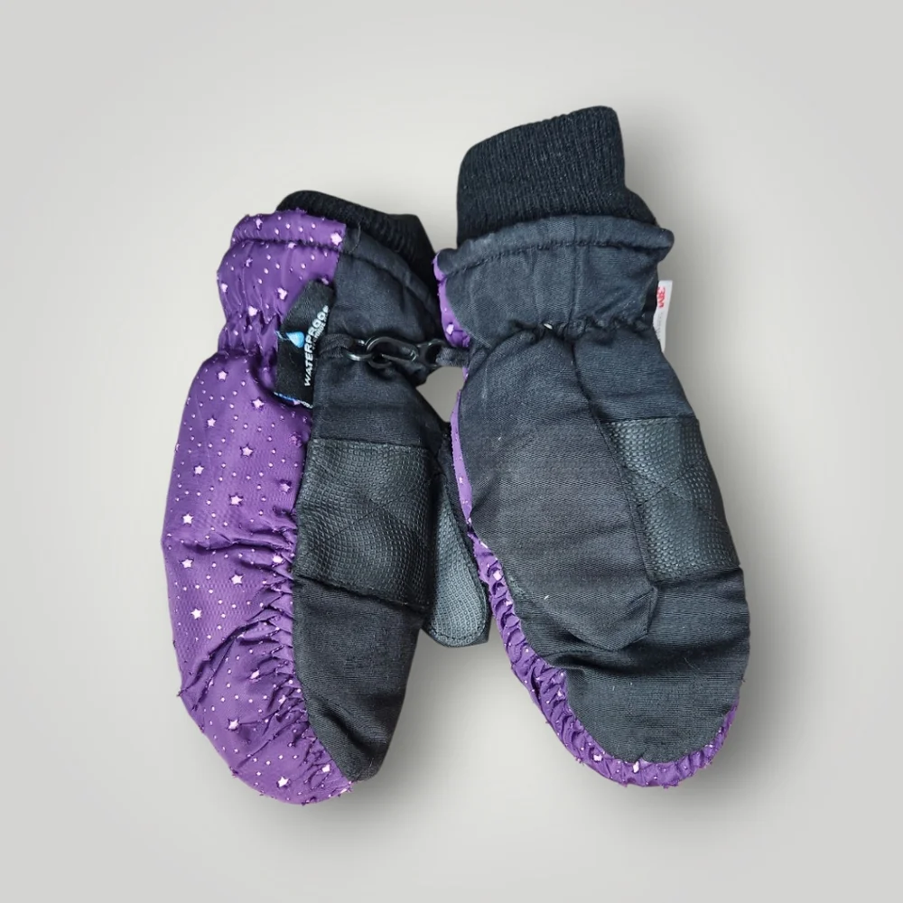 Coldfront Techwear Waterproof Purple Stars Youth Mittens Children's size 4 - 6x